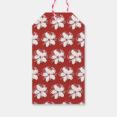 Kirschblüte Poesie rot weiß elegante Sakura Geschenkanhänger (Rückseite)