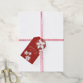 Kirschblüte Poesie rot weiß elegante Sakura Geschenkanhänger (Mit Garn)