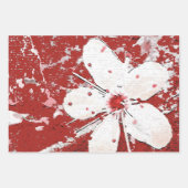 Kirschblüte Poesie rot weiß elegante Sakura Geschenkpapier Set (Vorderseite 3)