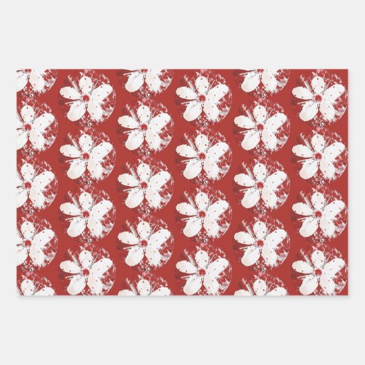 Kirschblüte Poesie rot weiß elegante Sakura Geschenkpapier Set (Vorderseite 2)