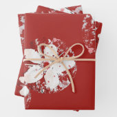 Kirschblüte Poesie rot weiß elegante Sakura Geschenkpapier Set (Beispiel)