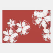 Kirschblüte Poesie rot weiß elegante Sakura Geschenkpapier Set (Vorderseite)