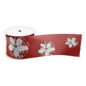 Kirschblüte Poesie rot weiß elegante Sakura Satinband (Spule)
