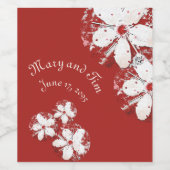 Kirschblüte Poesie rot weiß elegante Sakura Weinetikett (Einzelnes Label)