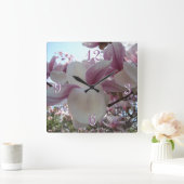 Kirschblüte Quadratische Wanduhr (Zuhause)
