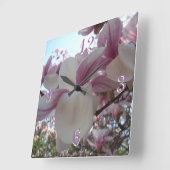 Kirschblüte Quadratische Wanduhr (Winkel)