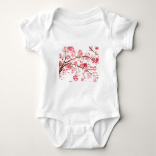 Kirschblüte Rosa Blume Florenz Giro Sakura Baby Strampler