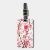 Kirschblüte rosa Blume geblümter Japanischer Sakur Gepäckanhänger (Vorderseite vertikal)