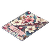 Kirschblüte rosa Blume geblümter Japanischer Sakur Notizblock (Linke Seite)