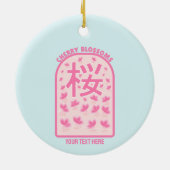 Kirschblüte rosa Blume Japan Keramik Ornament (Hinten)