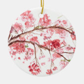 Kirschblüte Rosa Blume Sakura Aquarell Keramikornament (Vorne)