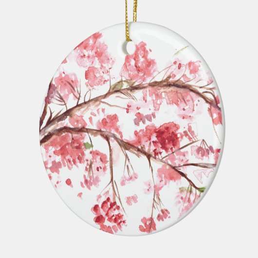 Kirschblüte Rosa Blume Sakura Aquarell Keramikornament (Links)