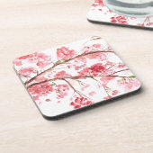 Kirschblüte rosa Blume Sakura asiatisch Japanisch Getränkeuntersetzer (Linke Seite)