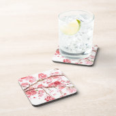 Kirschblüte rosa Blume Sakura asiatisch Japanisch Getränkeuntersetzer (Rechte Seite)