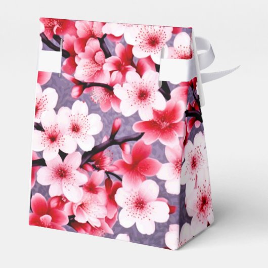 Kirschblüte Rosa Blumengartenmuster Geschenkschachtel (Rückseite)