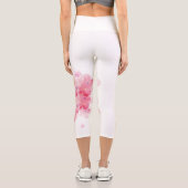 Kirschblüte rosa Blüte Capri Leggings (Rückseite)