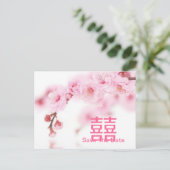 Kirschblüte Rosa Sakura Brautparty Ankündigungspostkarte (Stehend Vorderseite)