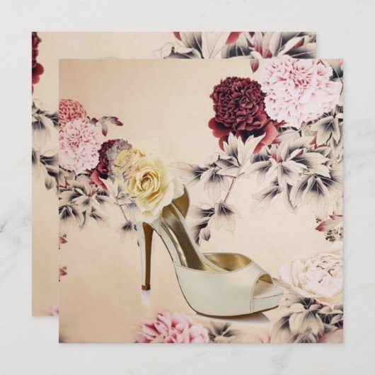 Kirschblüte Rosa Sakura Brautparty Einladung (Vorne/Hinten)