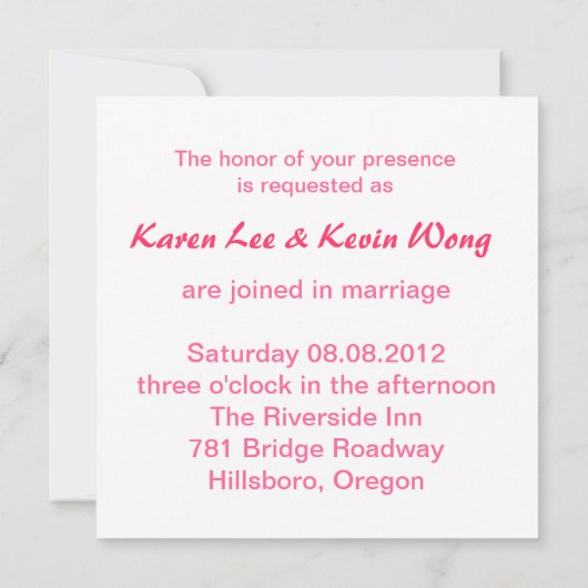 Kirschblüte Rosa Sakura Chinesische Hochzeit Einladung (Rückseite)