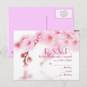 Kirschblüte Rosa Sakura Chinesische Hochzeit Einladungspostkarte (Vorne/Hinten)