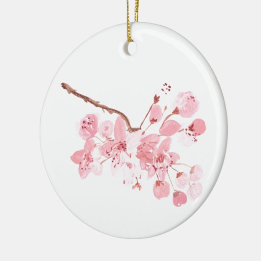 Kirschblüte Rosa Sakura Wasserfarben Blüte Keramik Ornament (Links)