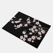 Kirschblüte rosa schwarz fußmatte (Schrägansicht)