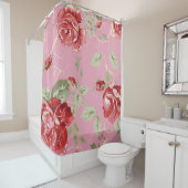 Kirschblüte rote Rose Duschvorhang (Beispiel)