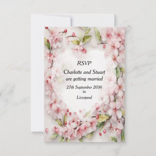 Kirschblüte RSVP Karte (Vorderseite)