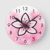 Kirschblüte Runde Wanduhr (Vorderseite)