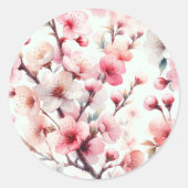 Kirschblüte Runder Aufkleber (Vorderseite)