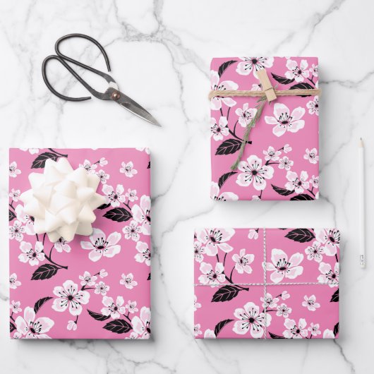 KIRSCHBLÜTE - SAKURA (HELLROSA) GESCHENKPAPIER SET (Vorderseite)