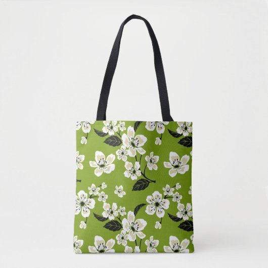 KIRSCHBLÜTE - SAKURA (MATCHA-GRÜN) TASCHE (Vorderseite)