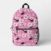 KIRSCHBLÜTE - SAKURA-MUSTER IN HELLROSA BEDRUCKTER RUCKSACK (Vorderseite)