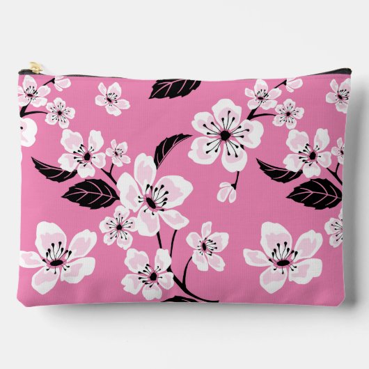 KIRSCHBLÜTE - SAKURA-MUSTER IN HELLROSA ZUBEHÖRTASCHE (Vorderseite)
