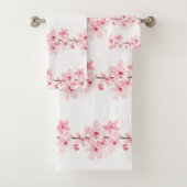 Kirschblüte Sakura Pink Floral Japanisch Asien Ba Badhandtuch Set (Insitu)