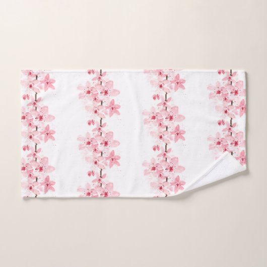 Kirschblüte Sakura Pink Floral Japanisch Asien Ba Badhandtuch Set (Handtuch)