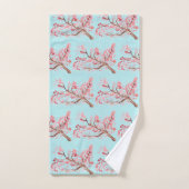 Kirschblüte Sakura Pink Floral Japanisches Asien Badhandtuch Set (Handtuch)