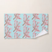 Kirschblüte Sakura Pink Floral Japanisches Asien Badhandtuch Set (Handtuch)