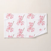 Kirschblüte Sakura Pink Floral Japanisches Asien Badhandtuch Set (Handtuch)