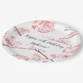 Kirschblüte Sakura Pink Hübsch Geburtstag Pappteller (Schrägansicht)