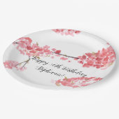 Kirschblüte Sakura Pink Hübsch Geburtstag Pappteller (Schrägansicht)