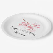 Kirschblüte Sakura Pink Hübsch Geburtstag Pappteller (Schrägansicht)