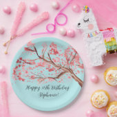 Kirschblüte Sakura Pink Türkis Geburtstag Pappteller (Party)