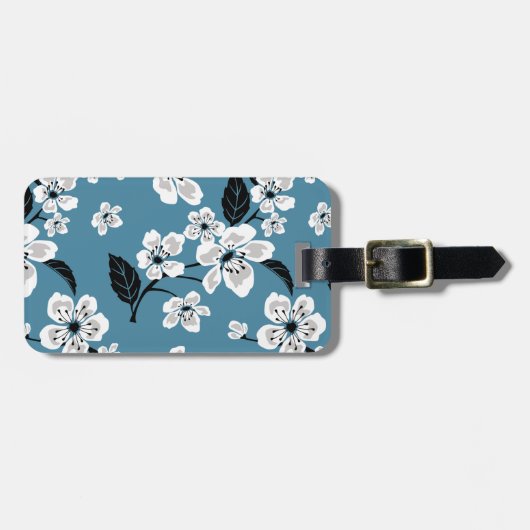 KIRSCHBLÜTE - SAKURA (RAUCHBLAU) GEPÄCKANHÄNGER (Vorderseite horizontal)