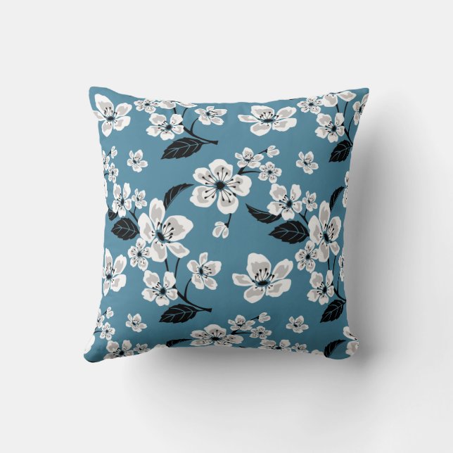KIRSCHBLÜTE - SAKURA (RAUCHBLAU) KISSEN (Rückseite)