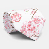 Kirschblüte Sakura Rosa Blumenbaum Krawatte (Gerollt)