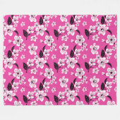 KIRSCHBLÜTE - SAKURA (ROSA) FLEECEDECKE (Vorderseite (Horizontal))