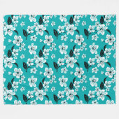 KIRSCHBLÜTE - SAKURA (TÜRKIS) FLEECEDECKE (Vorderseite (Horizontal))