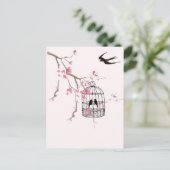 Kirschblüte, schlucken - Hochzeit, einladen, einzi Postkarte (Stehend Vorderseite)