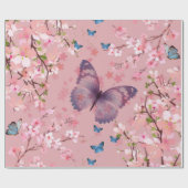 Kirschblüte & Schmetterlinge Geschenkpapier (Flach)